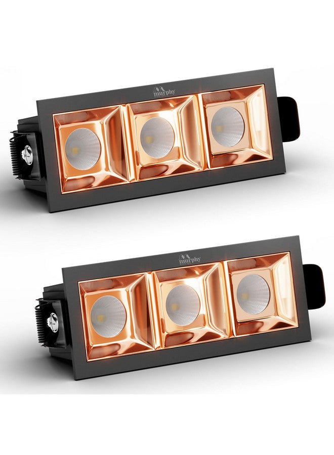 MURPHY Murphy 6W Rose Gold Finish Square Laser LED Ceiling COB Spot, Focus, Down Ceiling Light, Ceiling Pop Light (Warm White, Pack of 2), with 2 Years Warranty - Image 1