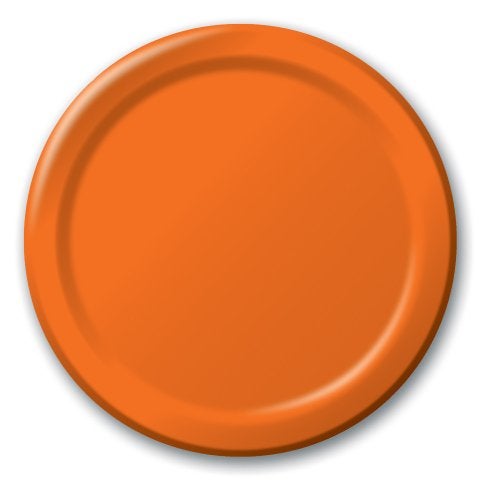 Creative Converting Touch of Color 24 Count Paper Banquet Plates, Sun-Kissed Orange - - Image 1