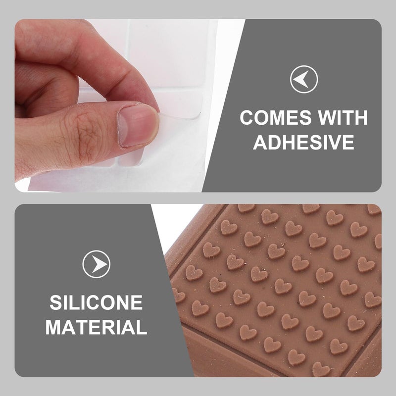 8Pcs Square Brown Silicone Chair Leg Pads Non Slip Furniture Floor Protectors - Image 4