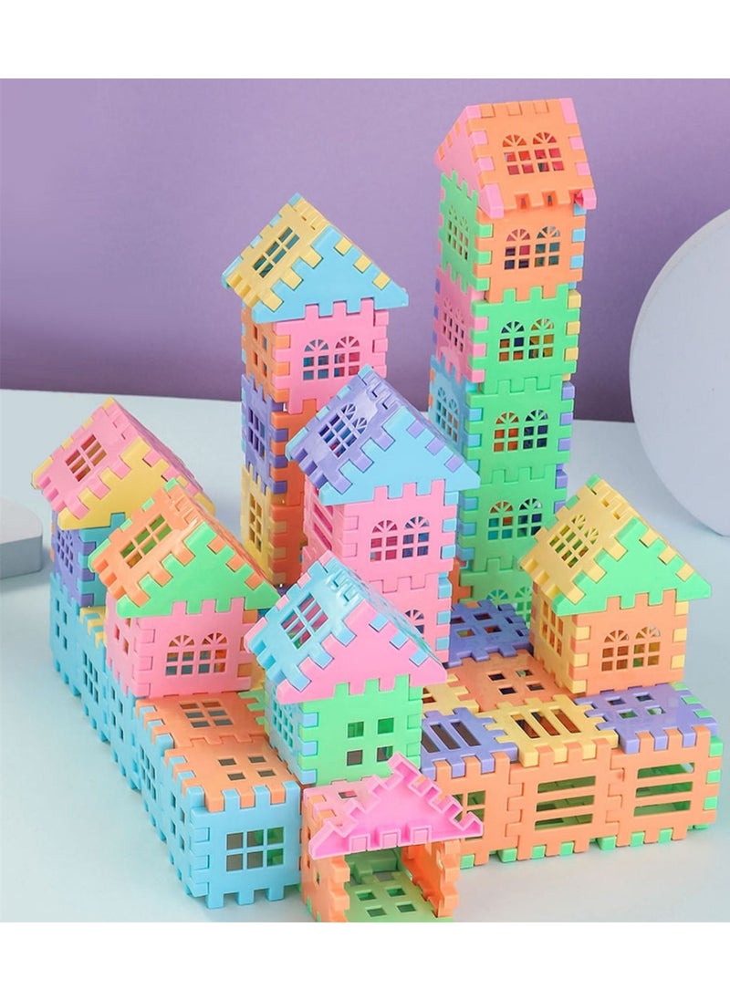 Generic - Building block toys 3-6 years old large plastic House Assembly plug girl baby boy puzzle 1-2 years old childrens toysMacaron house building blocks 160 pieces in bags Macaron house building blocks 160 pieces in bags - Image 1