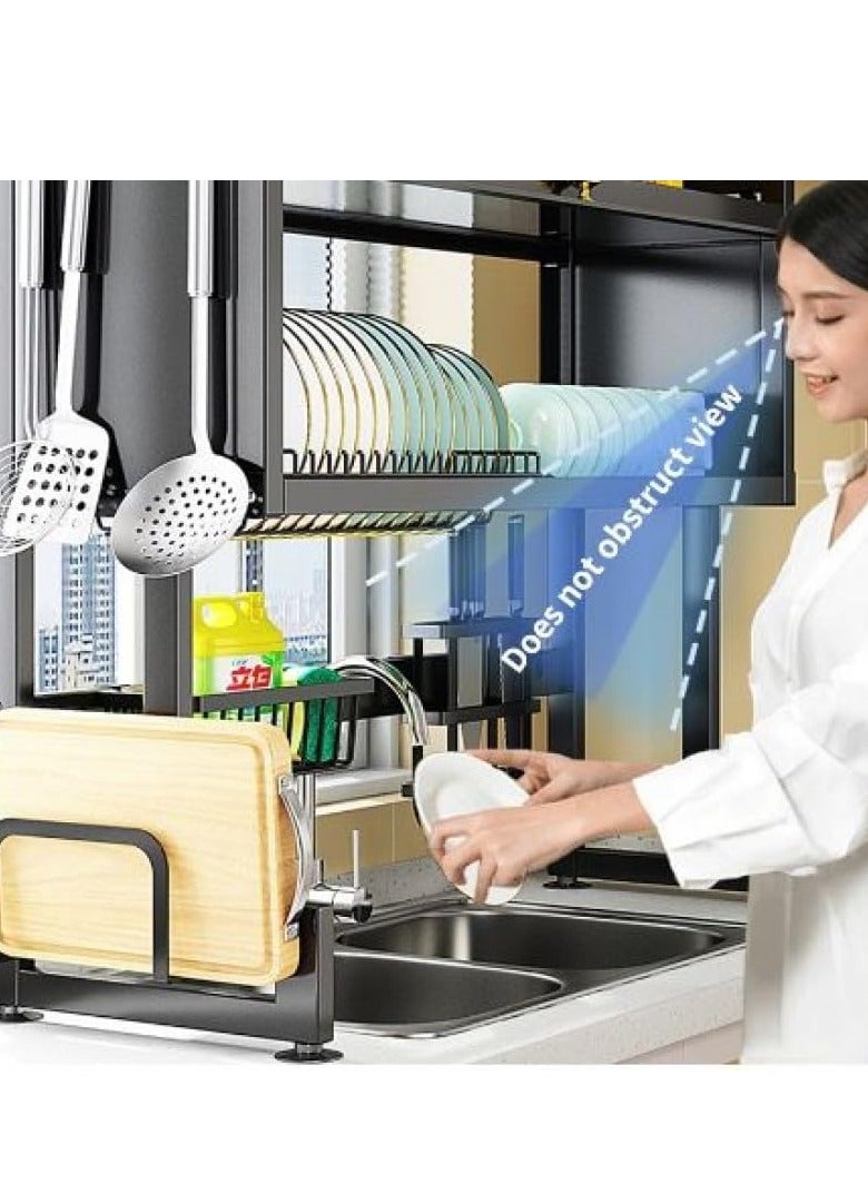 GENNEXT Over the Sink Dish Drying Rack with Cabinet, Stainless Steel Kitchen Organizer Shelf for Plates, Utensils, Bowls, Cups and Cutting Board - Image 3