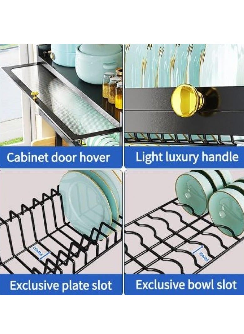 GENNEXT Over the Sink Dish Drying Rack with Cabinet, Stainless Steel Kitchen Organizer Shelf for Plates, Utensils, Bowls, Cups and Cutting Board - Image 5
