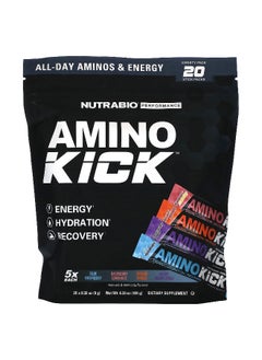 NutraBio NutraBio, Amino Kick, Variety Pack, 20 Sticks, 0.32 oz (9 g) Each  - Image 1