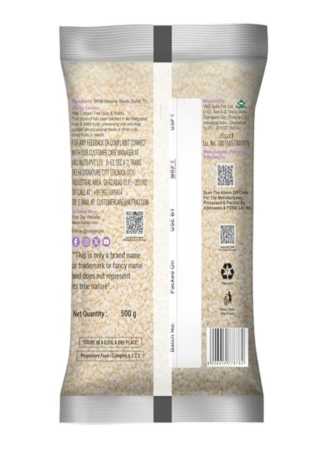 Nutraj White Sesame Seeds 1 Kg (500g x 2) Pouch | Seeds for Eating | Safed Til | Seed Cycling - Image 5