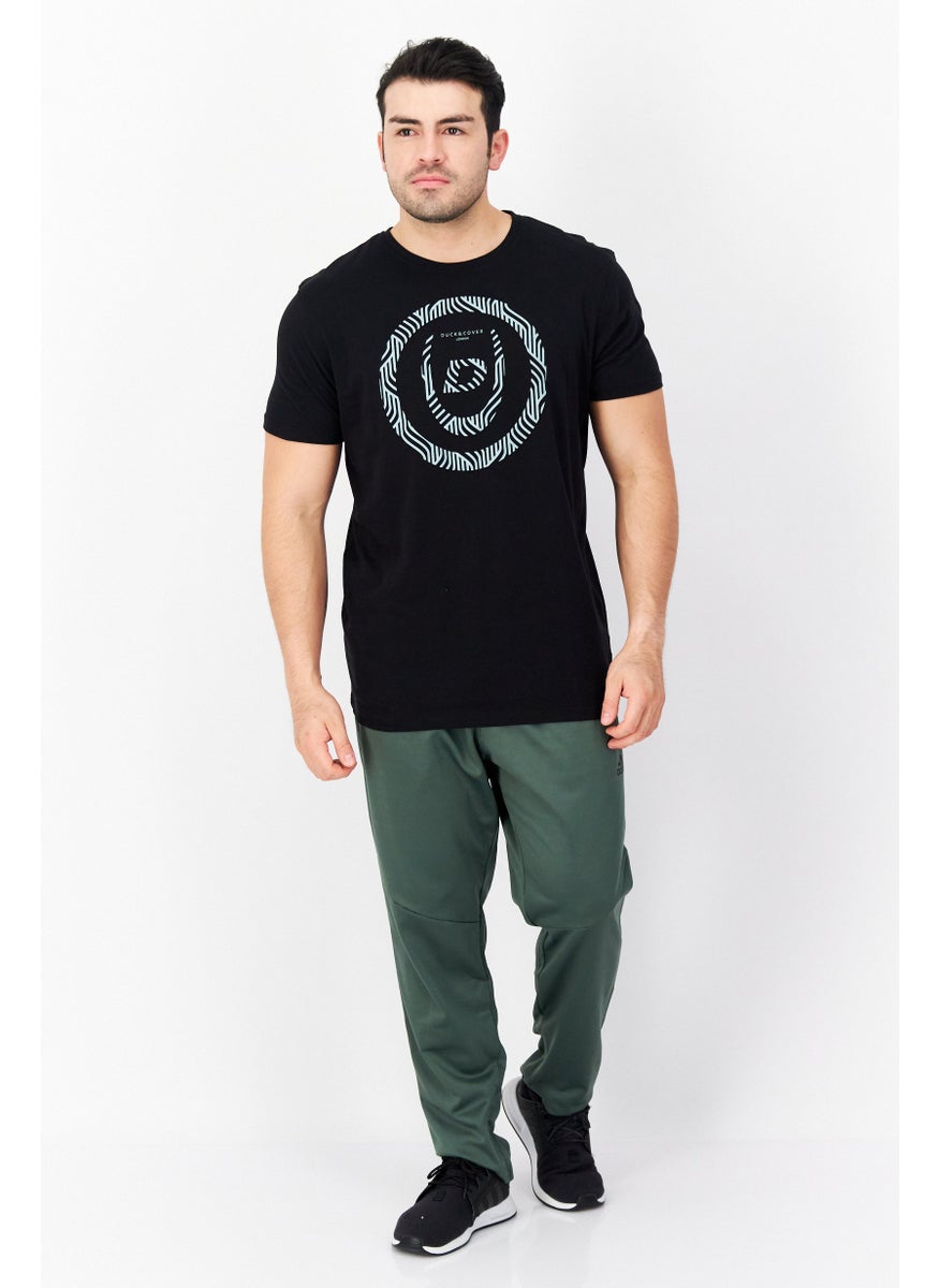 DUCK AND COVER - Men Crew Neck Short Sleeve Graphic Print T Shirt, Black - Image 1