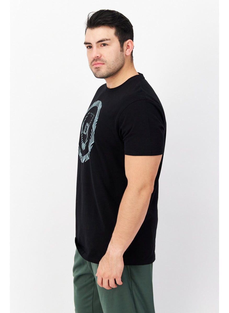 DUCK AND COVER - Men Crew Neck Short Sleeve Graphic Print T Shirt, Black - Image 1