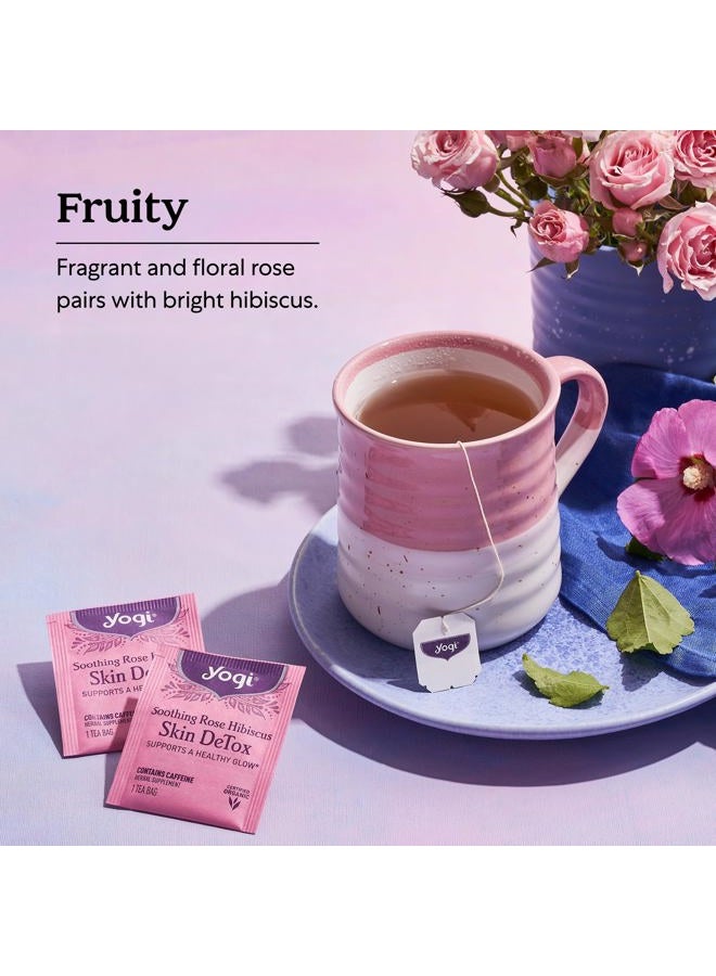 YOGI Tea Soothing Rose Hibiscus Skin DeTox Tea - 16 Tea Bags per Pack (6 Packs) - Organic DeTox Tea to Support Skin Health - Includes Green Tea Leaf, Rose Petal, Honeybush Leaf, Hibiscus & More - Image 4