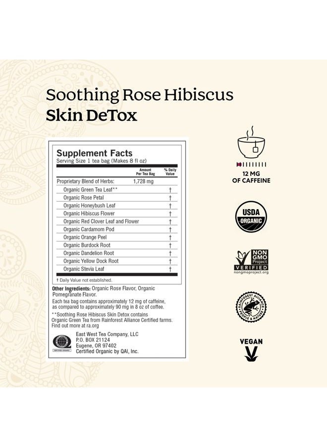 YOGI Tea Soothing Rose Hibiscus Skin DeTox Tea - 16 Tea Bags per Pack (6 Packs) - Organic DeTox Tea to Support Skin Health - Includes Green Tea Leaf, Rose Petal, Honeybush Leaf, Hibiscus & More - Image 3