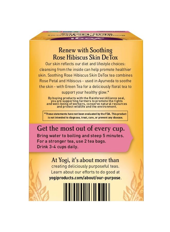 YOGI Tea Soothing Rose Hibiscus Skin DeTox Tea - 16 Tea Bags per Pack (6 Packs) - Organic DeTox Tea to Support Skin Health - Includes Green Tea Leaf, Rose Petal, Honeybush Leaf, Hibiscus & More - Image 2