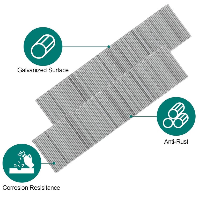 MIVIDE 5000 Pack F32 1-1/4" 18 Guage Galvanized brad Nails, Heavy Duty Narrow Crown Staples for Nail Gun, 18 Gauge Straight Pin Nailers1 - Image 4