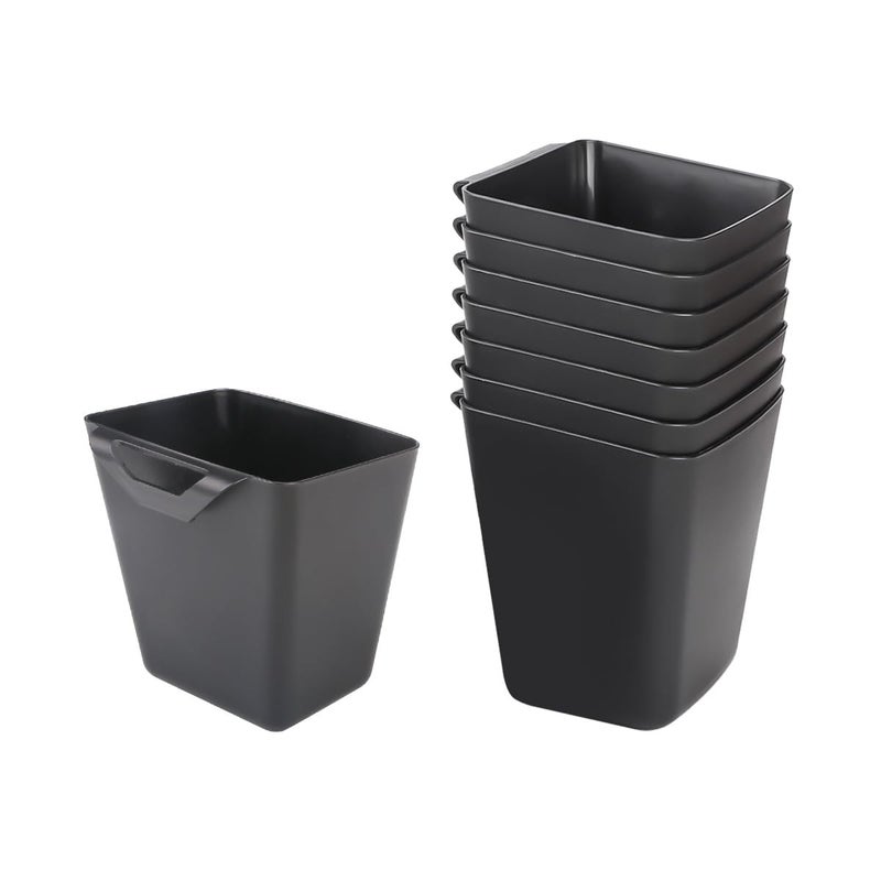 Fvstar 8pcs Hanging Cup Holder Utility Rolling Cart Organizer Accessories Hanging Makeup Pencil Holder Space Saving Kitchen Storage Bins Hanging Buckets for Art Craft Supplies (Black) - Image 1