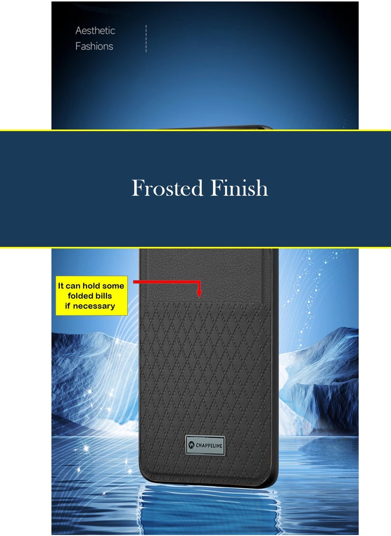 CHAPPELINE - Liquid Silicone With Raised Camera Lips Card Holder Case Cover For Honor X9a 5G 2023 Black - Image 1