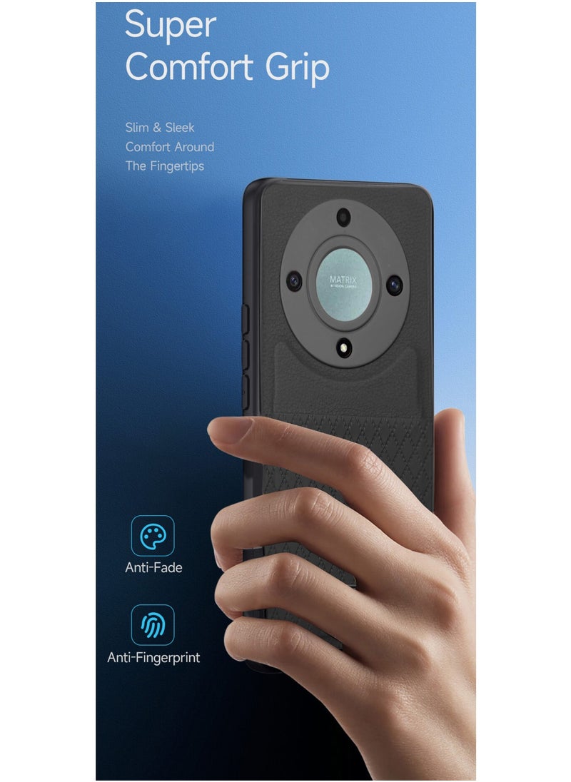 CHAPPELINE - Liquid Silicone With Raised Camera Lips Card Holder Case Cover For Honor X9a 5G 2023 Black - Image 1