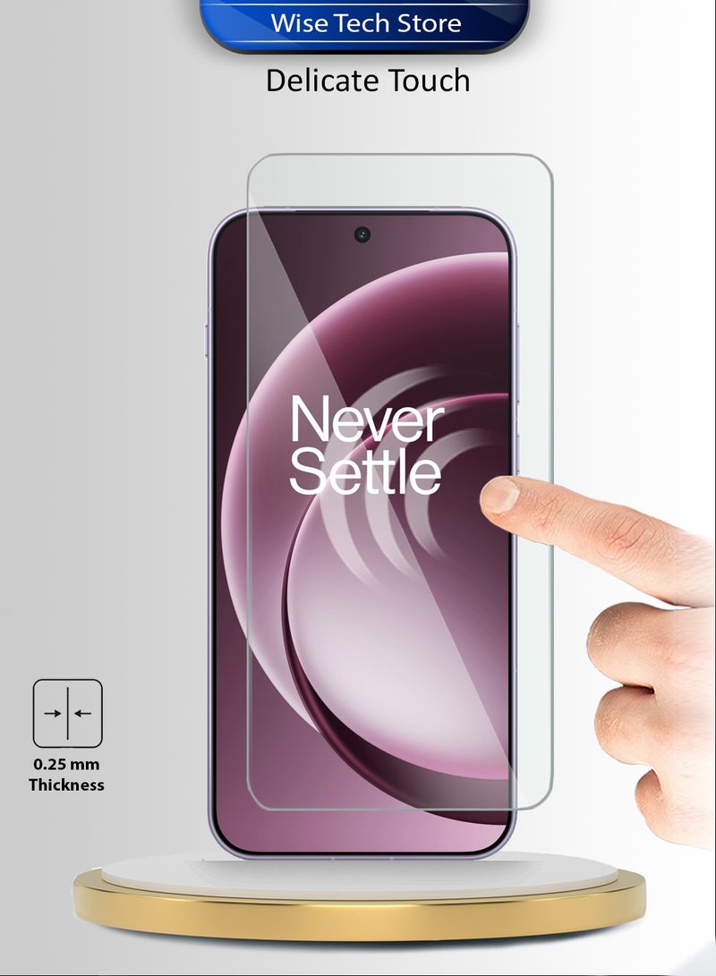 دبليو تيك واقي شاشة زجاجي مقسّى مقوى من سلسلة WTech المميزة بزوايا منحنية 9H 2.5D لجهاز OnePlus 15 5G 2025 (MSG9CN) - شفاف - Image 4