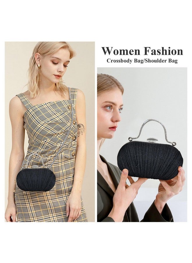 Jessie Evening Bags And Clutches Women'S Evening Handbags Rhinestone Cocktail Prom Formal Clutch Purses For Women Wedding (Black)  - Image 3
