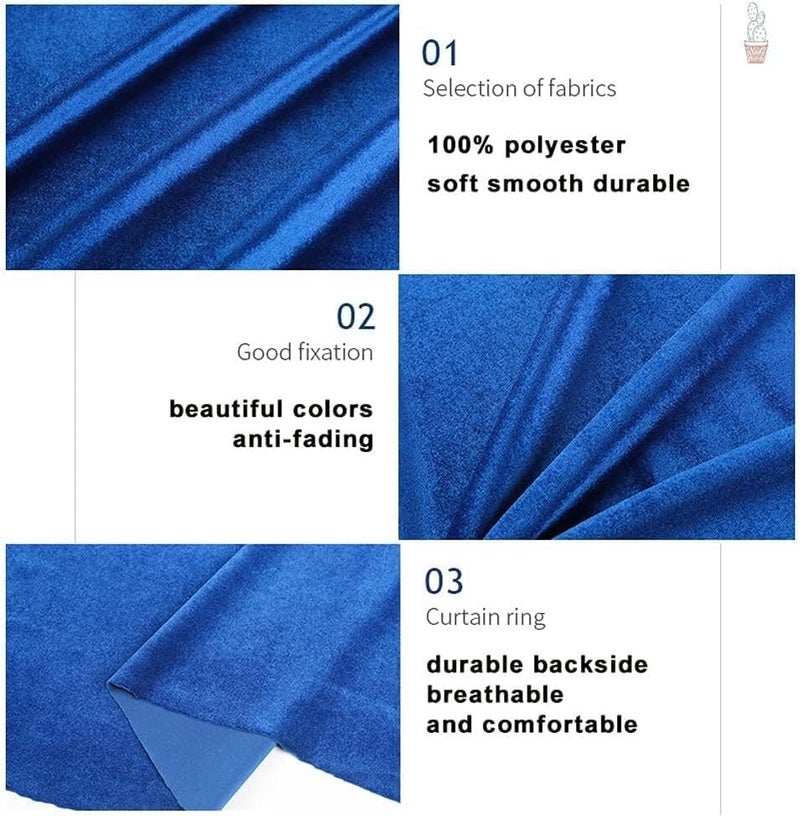 Minky Fabric Velvet Fabric 160cm Wide Blue Soft Velour Material for Costume, DIY Crafts Sewing,Home Decor for Blankets, Apparel, Baby Accessories, Throws, P (Color : Dark Blue, Size : 4m) - Image 3