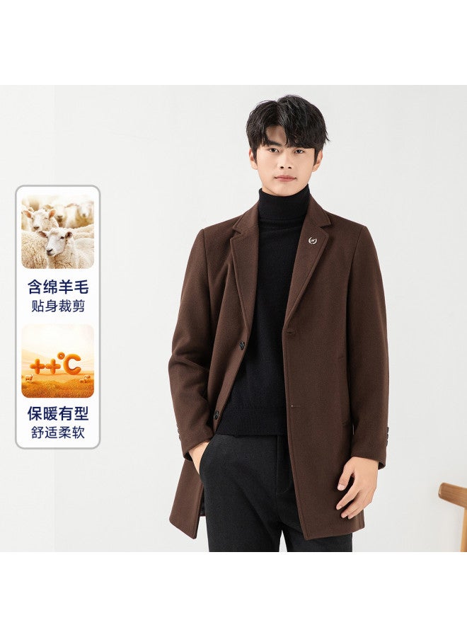 Fapai Autumn/winter Double-layer Thickened Casual Suit Men's Versatile Warm Woolen Single-breasted Blazer - Image 2