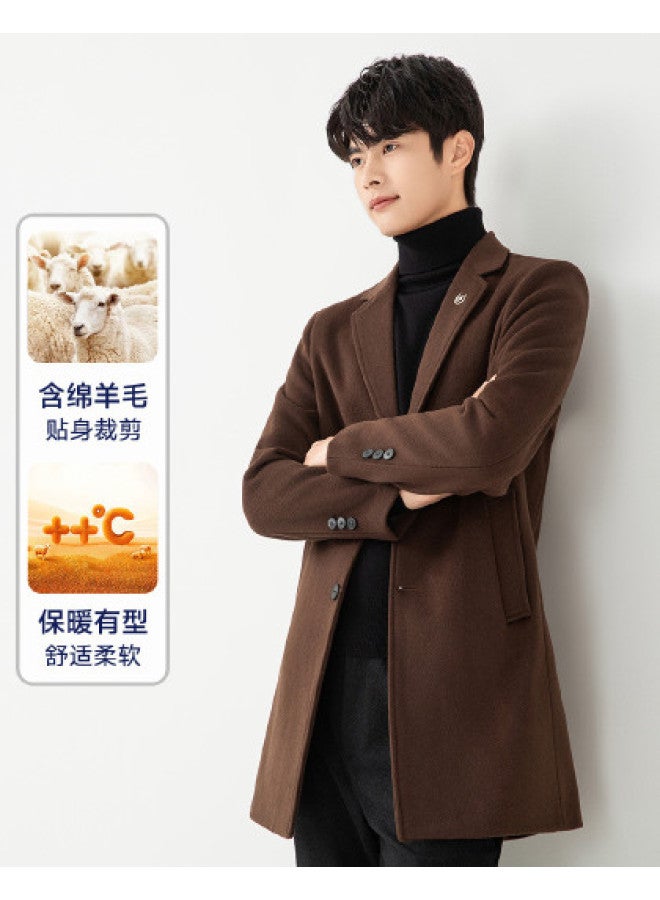 Fapai Autumn/winter Double-layer Thickened Casual Suit Men's Versatile Warm Woolen Single-breasted Blazer - Image 1