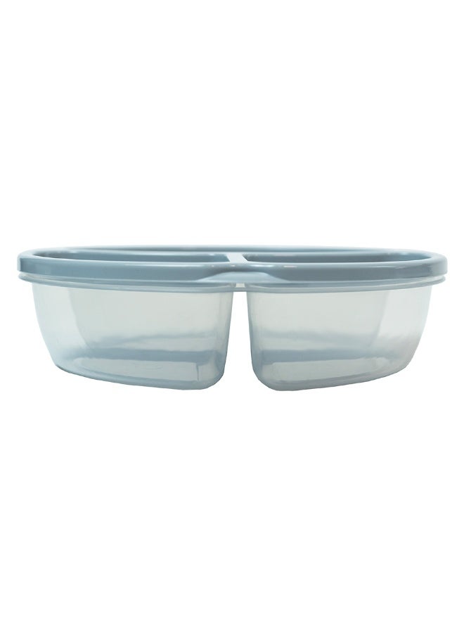 3-Compartment Food Storage Container with Lid – BPA Free Durable Lunch Box for Meal Prep & Fridge Storage – Microwave & Freezer Safe – 1.1L Size (Gray) - Image 3