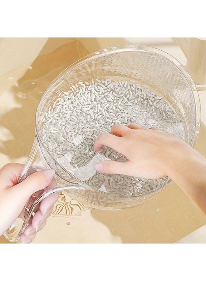 وعاء غسل الأرز البلاستيكي الأخضر متعدد الوظائف مع سلة تصفية ووعاء فواكه - Image 4