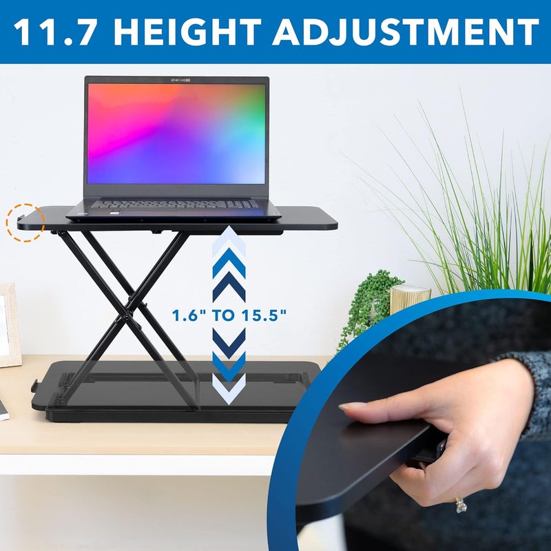 Mount-It! Standing Keyboard Tray, Adjustable Height Keyboard Riser for Desktop, Ergonomic Sit Stand Key board and Mouse Platform, Ergonomic Lifter for Keyboard and Laptops 23.6 x 11.8 Inch - Image 4