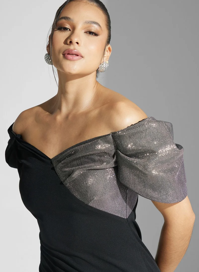 Namshi x Off Shoulder Maxi Gown