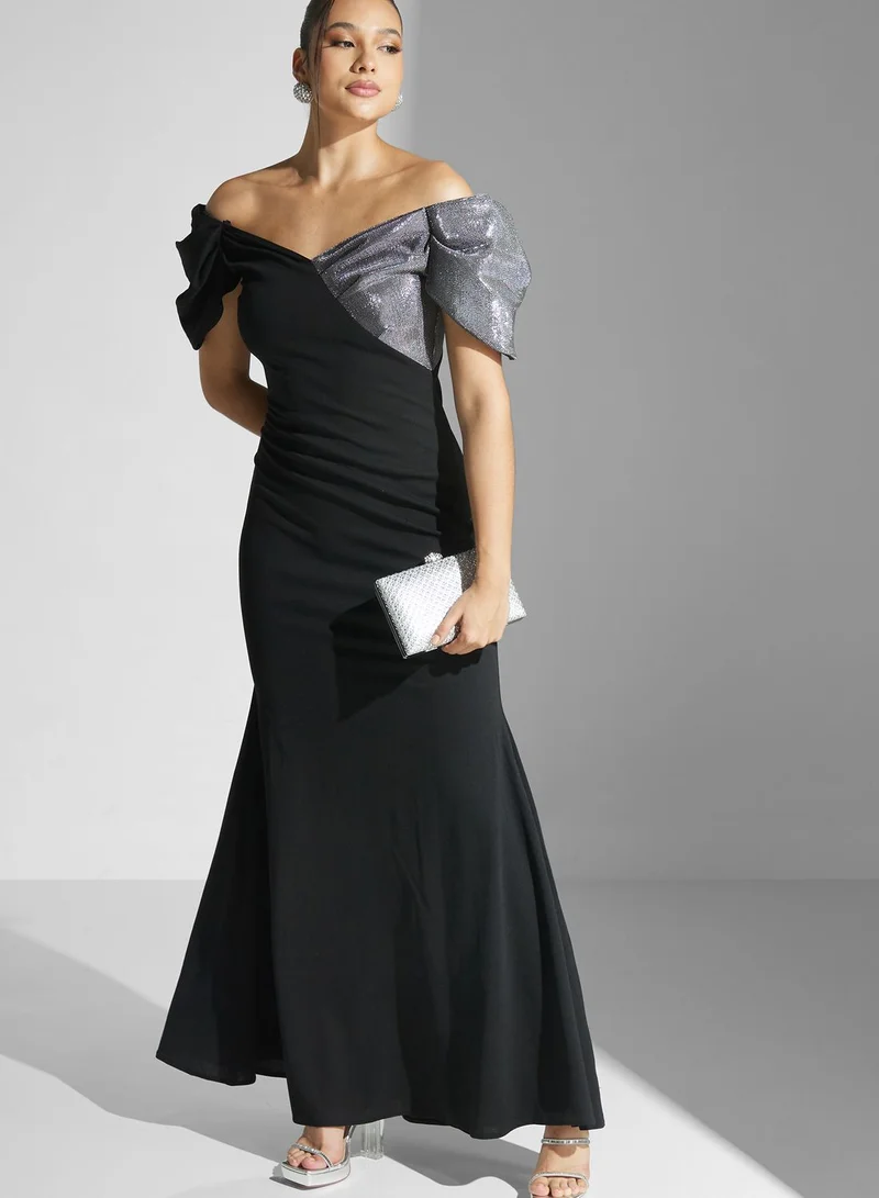 Namshi x Off Shoulder Maxi Gown