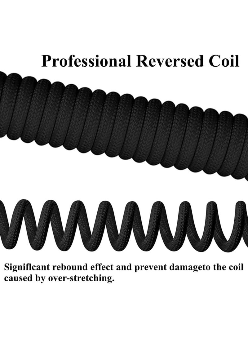 [Upgraded] Custom Coiled USB C Cable for Gaming Keyboard,Mechanical Keyboard Cable with Detachable Metal Aviator, 1.8M USB-C to USB-A - Image 5