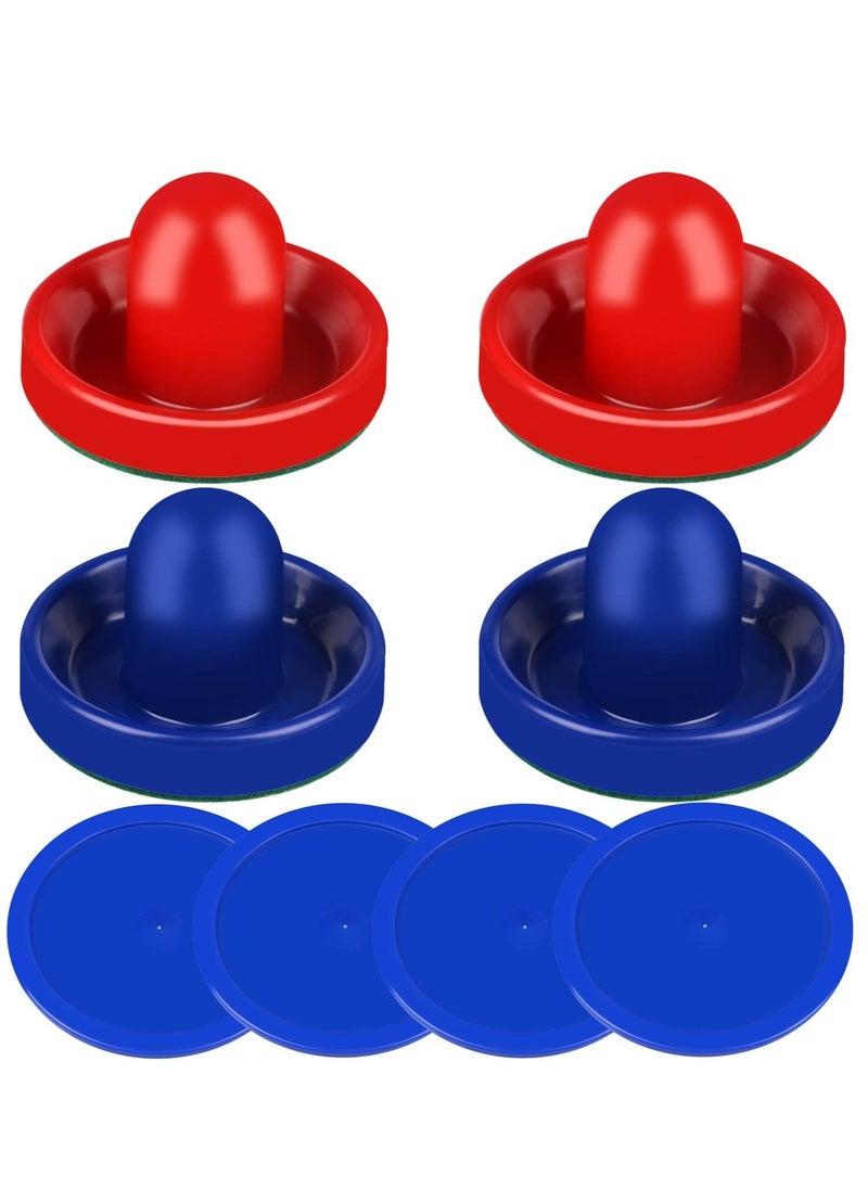 Generic Air Hockey Pushers and Air Hockey Pucks Air Hockey Paddles, Goal Handles Paddles Replacement Accessories for Game Tables（Red and Blue）  - Image 1