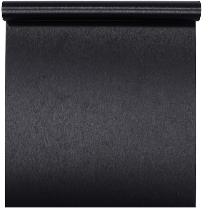 TAOGIFT Self Adhsesive Vinyl Film Black Brushed Metal Stainless Steel Contact Paper for Dishwasher Fridge Refrigerator Stove Appliances Kitchen Cabinets Countertops Walls Backplash 15.7x117 Inches - Image 1