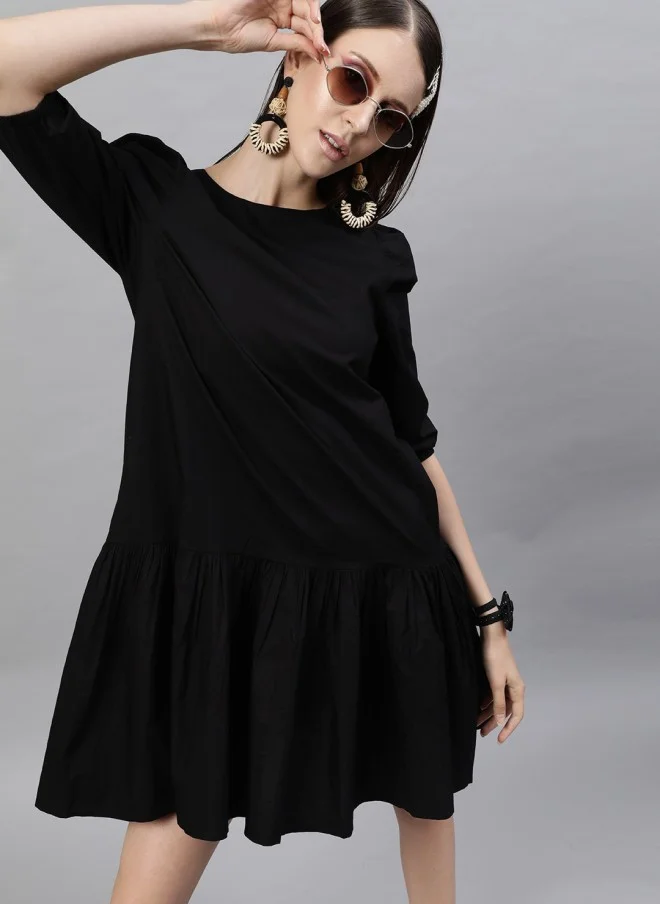 STREET 9 Black Drop-Waist Dress for Women