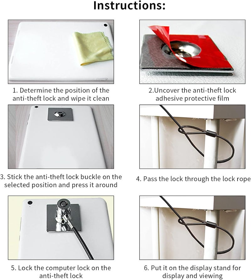 HEEPDD Laptop Cable Lock, Hardware Security Cable Lock Anti Theft Combination with Keys for Notebook Computer Laptop Monitor - Image 4