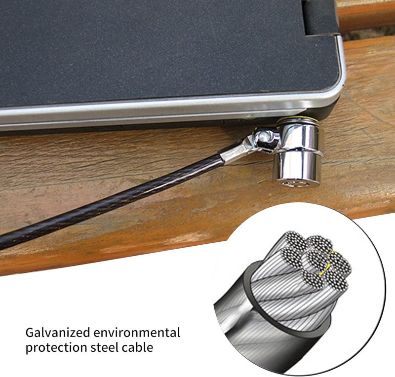 HEEPDD Laptop Cable Lock, Hardware Security Cable Lock Anti Theft Combination with Keys for Notebook Computer Laptop Monitor - Image 5