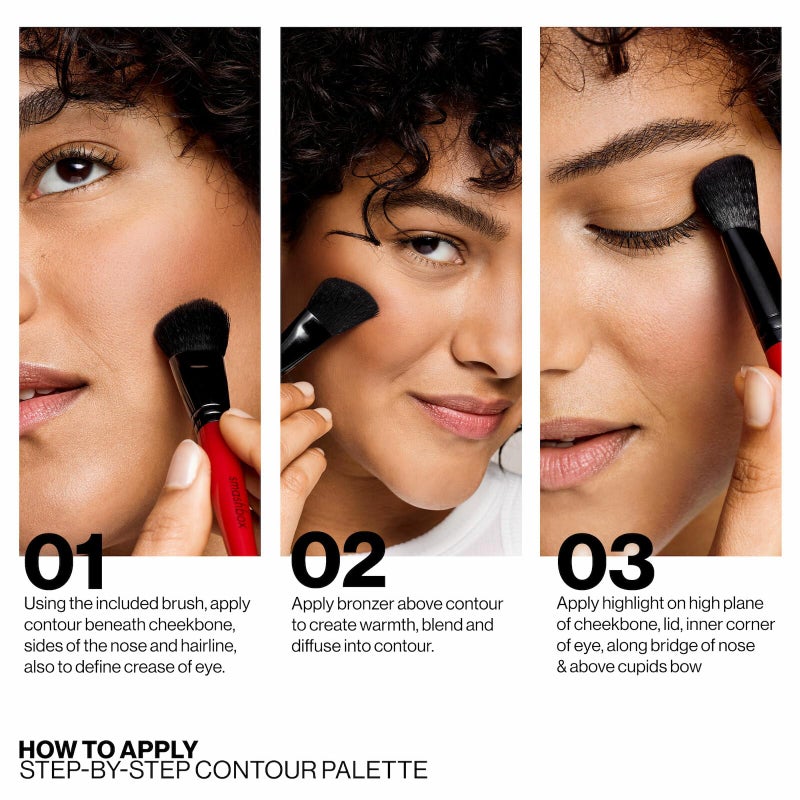 Smashbox Step-By-Step Contour Kit | Buildable, Highlight, Shapes + Brush, 0.4 Ounce, Light/Medium - Image 3