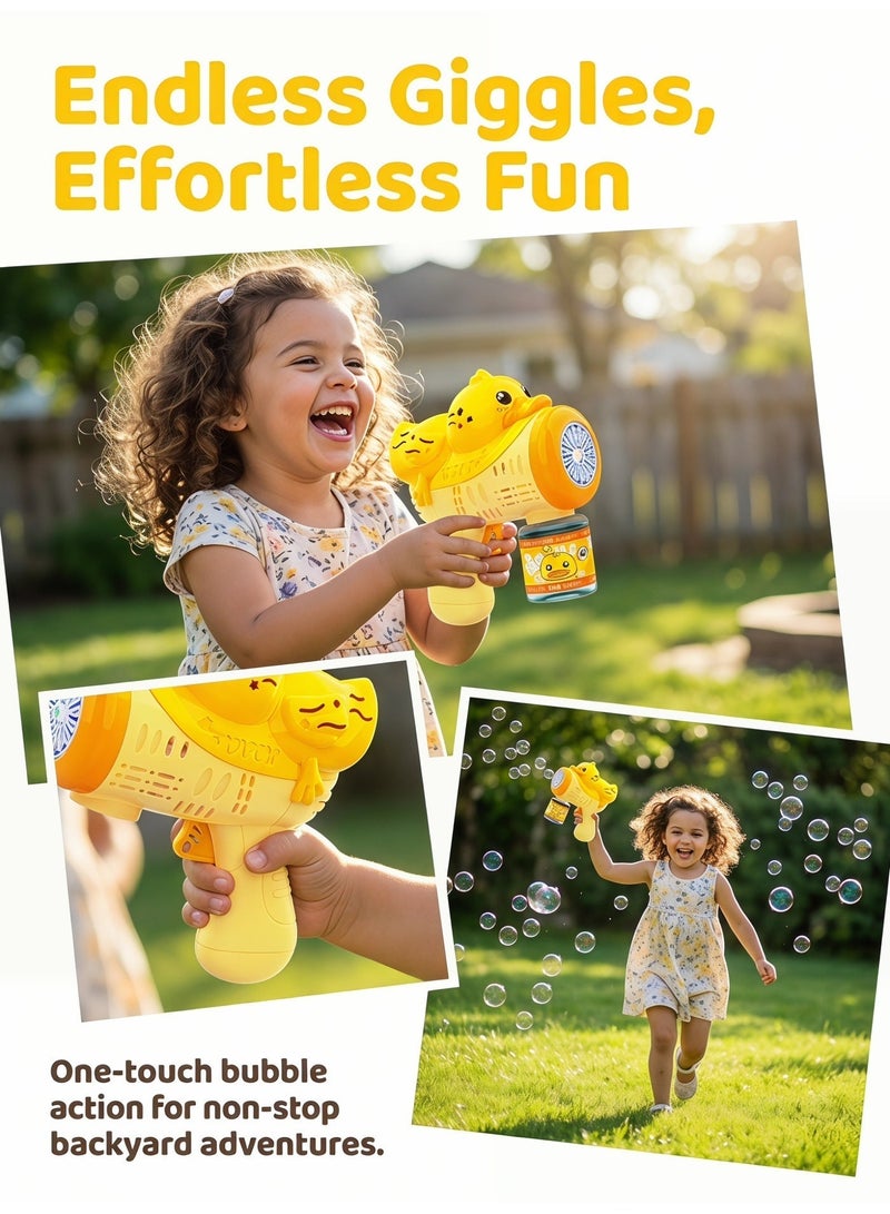 Bubble Guns, Kids Upgraded Bubble Machine Guns,LED Bubble Maker, Bubble Makers with Light, Summer Toy Gift for Outdoor Indoor Birthday Wedding Party, Yellow - Image 2