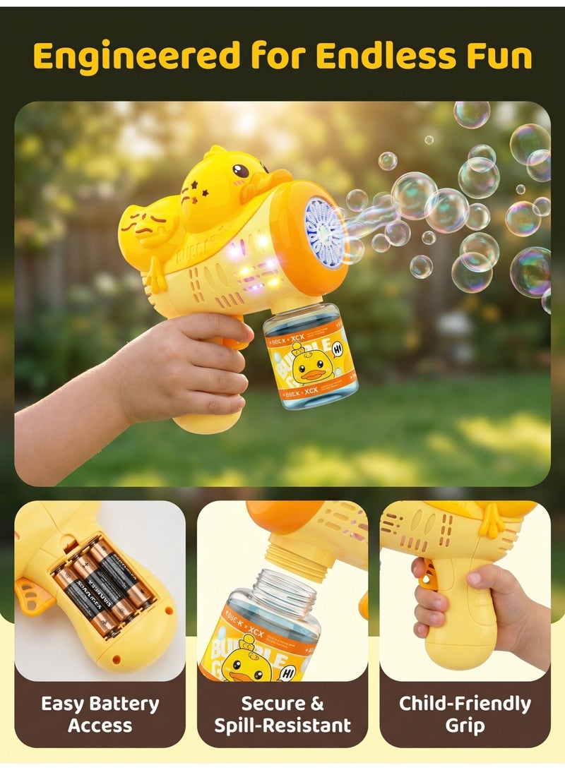Bubble Guns, Kids Upgraded Bubble Machine Guns,LED Bubble Maker, Bubble Makers with Light, Summer Toy Gift for Outdoor Indoor Birthday Wedding Party, Yellow - Image 5