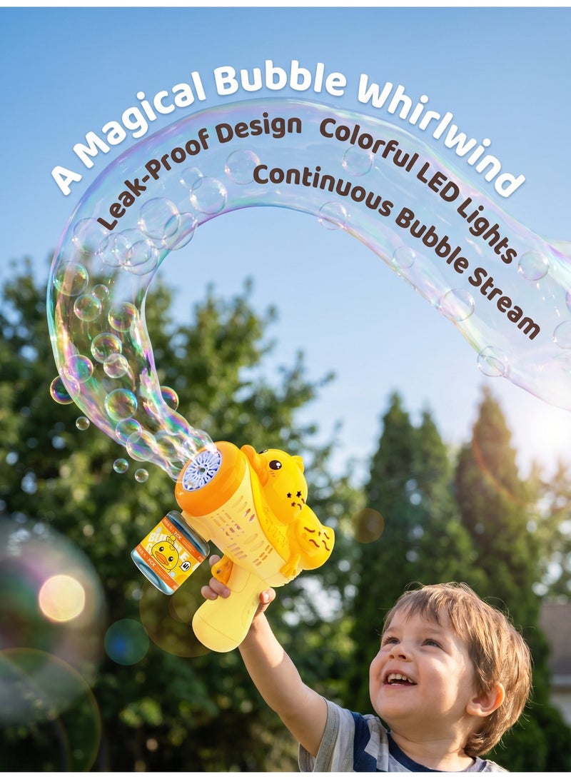 Bubble Guns, Kids Upgraded Bubble Machine Guns,LED Bubble Maker, Bubble Makers with Light, Summer Toy Gift for Outdoor Indoor Birthday Wedding Party, Yellow - Image 3