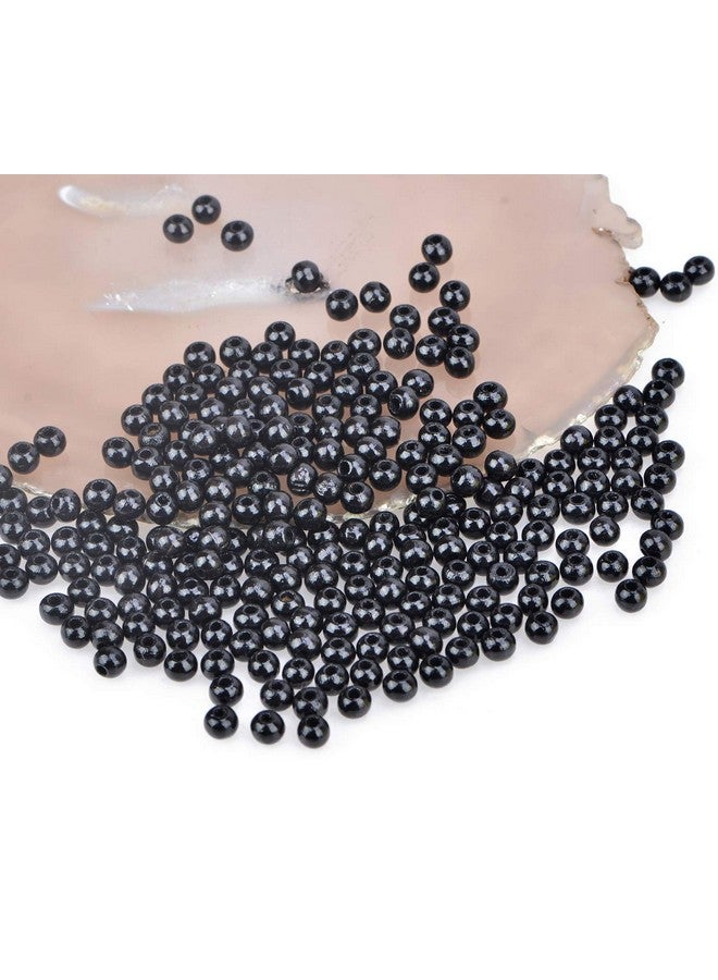 AD BEADS Wood Spacer Loose Wooden Craft Beads Big Hole Beads Assorted For Necklace Bracelet Craft Making Decoration (6X8Mm 300Pcs Black) - Image 3