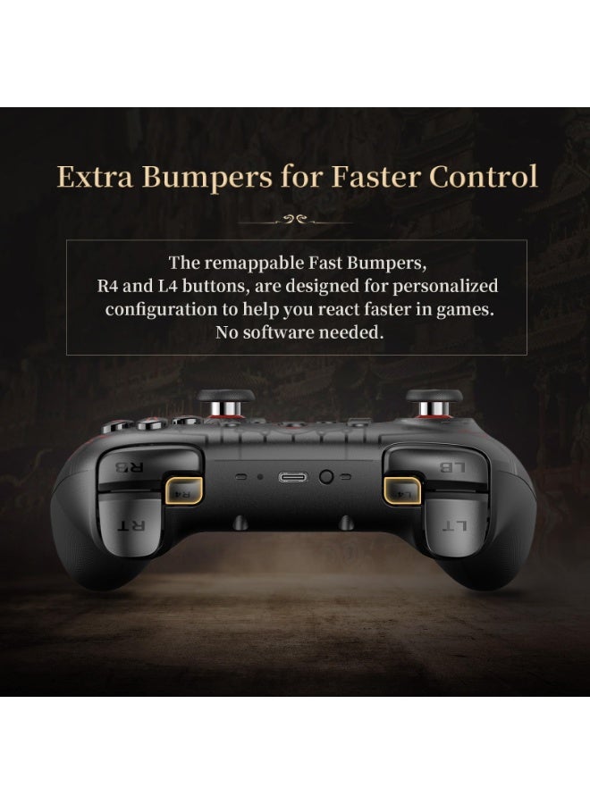 Luckam High-Performance Wireless Game Controller for Windows PC & Android - Features Hall Effect Joysticks, 1000Hz Polling Rate, Customizable L4/R4 Bumpers, Ideal for Gamers - Black Myth: Wukong Edition - Image 3