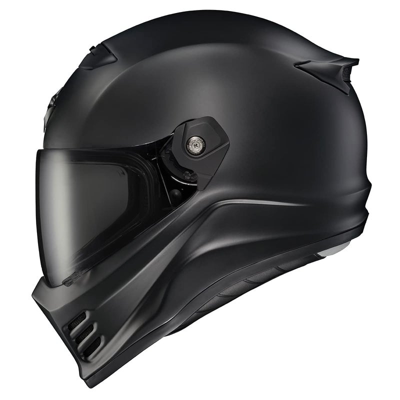 ScorpionEXO Covert FX Full Face Adult Motorcycle Helmet Street Fighter Style with Bluetooth Ready Speaker Pockets DOT ECE 2206 Approved Unisex Matte Black XLarge