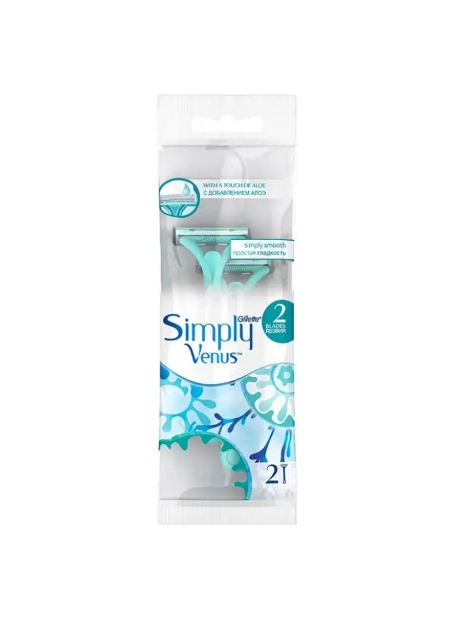 Gillette Simply Venus S Disposable Razors With 2 Blades And Touch Of Aloe × 2