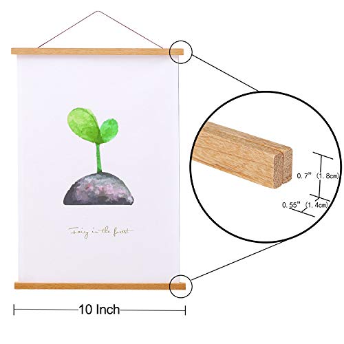 FALAMON Magnetic Poster Hanger Frame, 10x14 10x15 10x13 Teak Wood Magnet Poster Frame for Posters, Prints, Photos, Pictures, Maps, Scrolls, and Canvas Artwork - Image 4