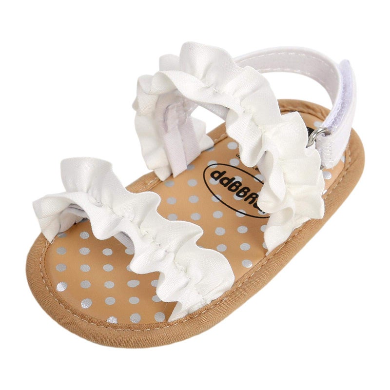 CoKate Baby Girls Sandals Ruffle Bowknot Premium Soft Sole Anti-Slip Open Toe Breathable Summer Outdoor First Walker Shoes Baby Sandals 0-3 months girls - Image 1