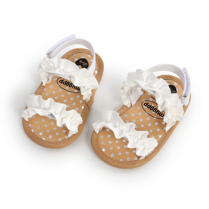 CoKate Baby Girls Sandals Ruffle Bowknot Premium Soft Sole Anti-Slip Open Toe Breathable Summer Outdoor First Walker Shoes Baby Sandals 0-3 months girls - Image 5