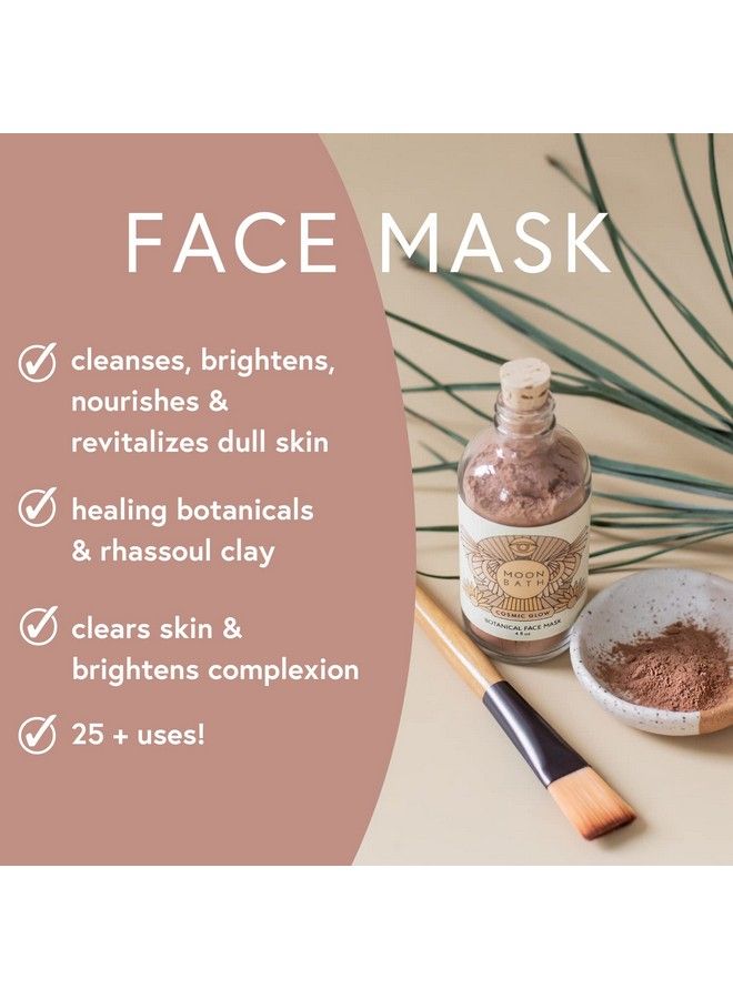 Moon Bath Cosmic Glow Botanical Face Mask | Ayurvedic Facial W/Fine Herbs & Clay. Brighten & Calm The Skin. Reduce Inflammation & Polish Face For Enhanced Radiance. Organic & Natural Beauty 4 Fl Oz - Image 3