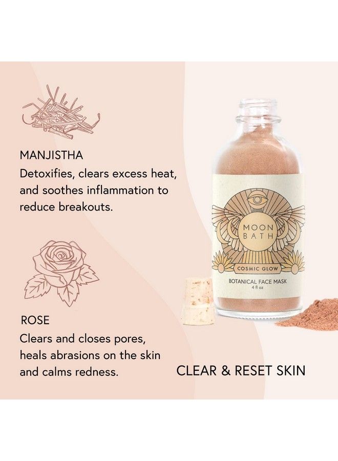 Moon Bath Cosmic Glow Botanical Face Mask | Ayurvedic Facial W/Fine Herbs & Clay. Brighten & Calm The Skin. Reduce Inflammation & Polish Face For Enhanced Radiance. Organic & Natural Beauty 4 Fl Oz - Image 4