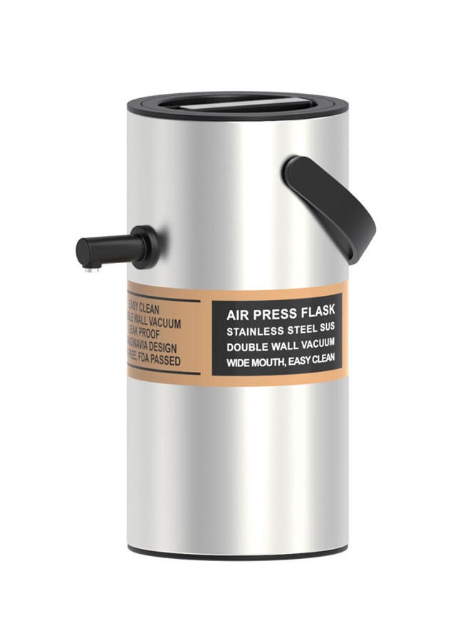 GAZELLA Stainless Steel Tea/Coffee Flask 2.0 Liter Silver/Black, Air Pot, Borosilicate Glass, Double Wall Vacuum - Image 1