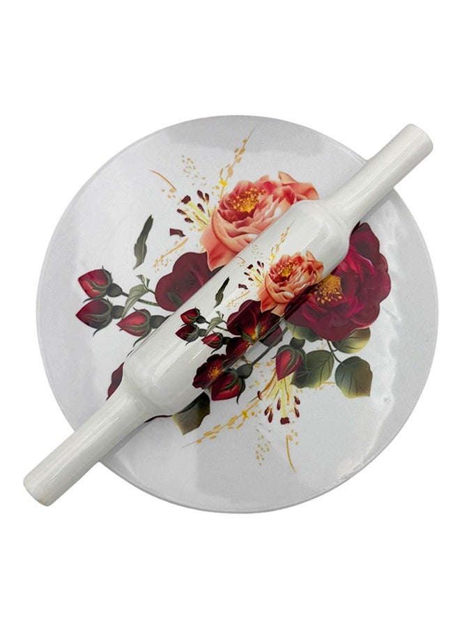 Majestic Majestic Chakla Belan - Heavy Marble Rolling Board with Lightweight Wooden Rolling Pin – 25 cm Marble Board & 30.5 cm Wooden Pin – Beautiful & Elegant Floral Designs, Premium Quality for Baking and Cooking  - Image 5