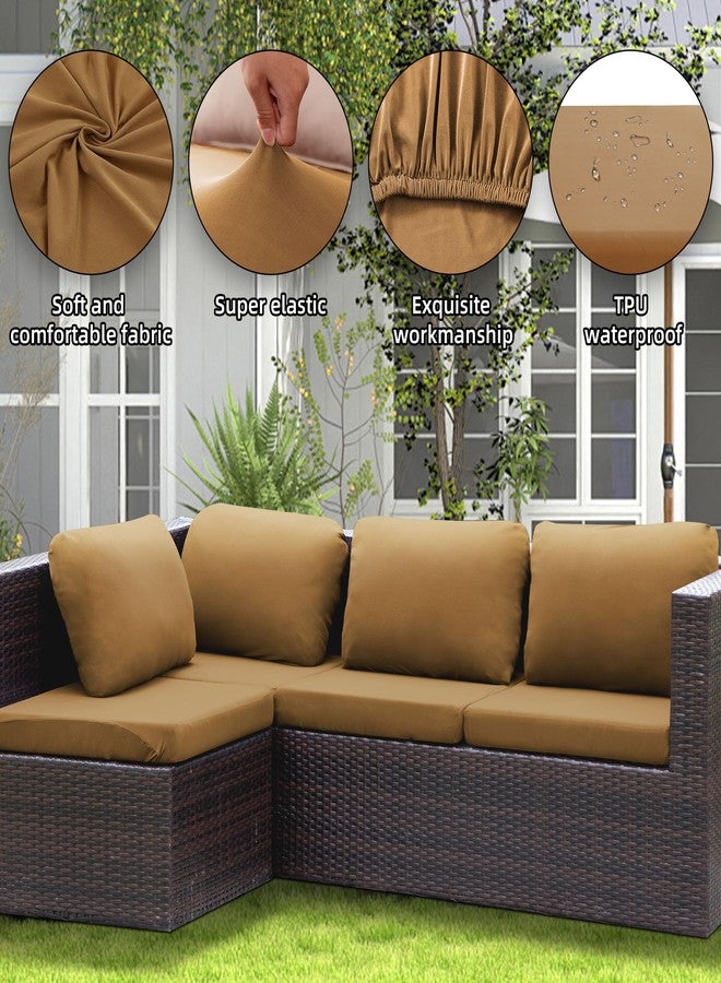 SUKAIKEQA Outdoor Cushion Covers Set,8PCS Waterproof Patio Furniture Couch Seat Slipcovers, Replacement for Sofa Sectional Chair(Cover，Only) - Image 4
