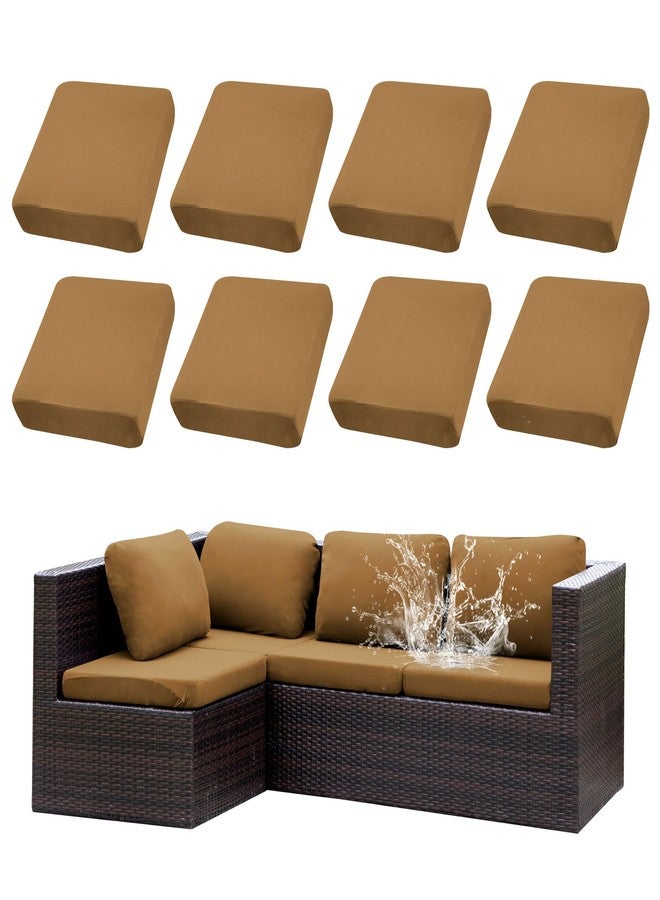 SUKAIKEQA Outdoor Cushion Covers Set,8PCS Waterproof Patio Furniture Couch Seat Slipcovers, Replacement for Sofa Sectional Chair(Cover，Only) - Image 1